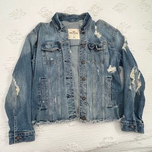 Hollister Distressed Denim Jean Jacket Medium